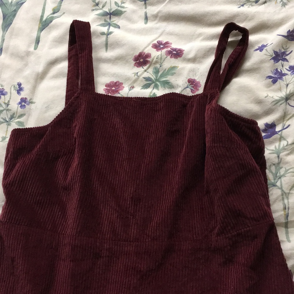 Burgundy Courderoy Mini Dress - American Eagle
